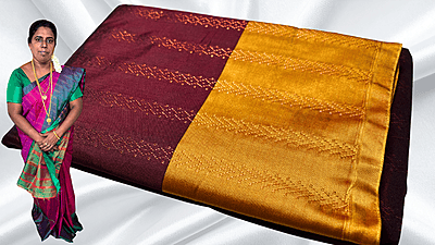 Arani Pattu Gold Saree - Maroon & Mustard