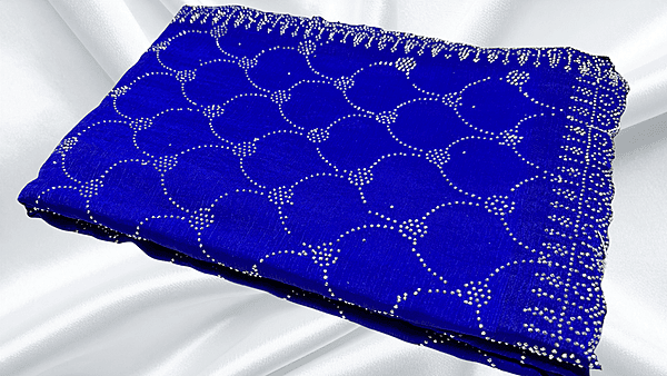 Classic Choice Space Silk Stone Work Saree - Ink Blue