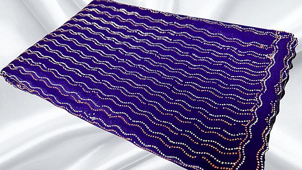 Space Silk Designer Stone PVC Saree - Violet
