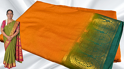 Mysore Soft Gold Silk Jari Saree - Mango Mysore Soft Gold Silk Jari Saree - Mango