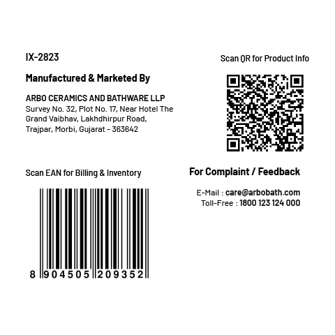 IX-2823 Concealed Stop Cock 15mm Body With Upper Part Set