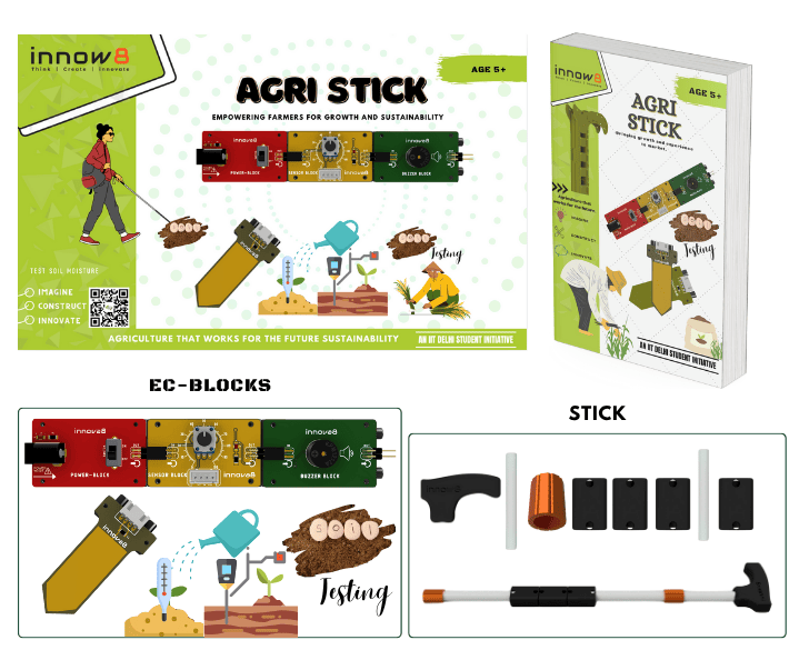Agristick – Plug & Play Soil Moisture Sensor with Power Blocks & Buzzer | STEM Learning