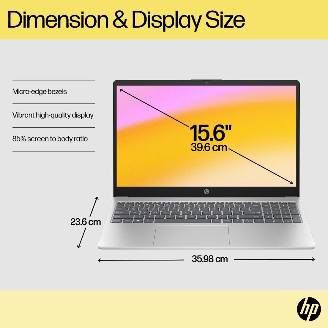 HP Laptop 15-FD0154AU, AMD Ryzen 3 (15.6) , Silver