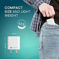 Portronics Adapto 25 Plus 25W Type C PD  (White)Superfast Slim Mobile Charging Adaptor,GaN Technology