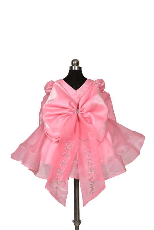 Pink Flower and Pearl Sparkly Dress