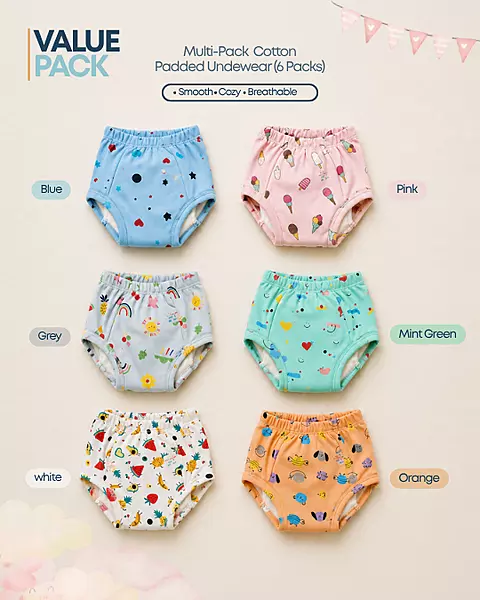 Cotton Padded Underwear-Value Pack of 6