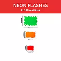 Pack of 60 Assorted Coloured Neon Fluorescent Flashes 100 x 75mm