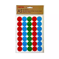 Pack of 420 Assorted Smile Faces 24mm Self-Adhesive Labels