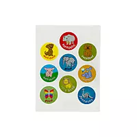 Pack of 27 Motivational Animals 24mm Round Self-Adhesive Labels