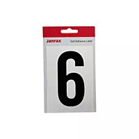 Waterproof Wheelie Bin Black Number 6 Sticker