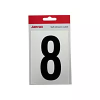Waterproof Wheelie Bin Black Number 8 Sticker