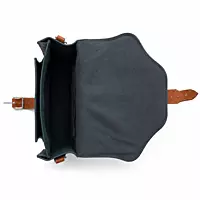Cambridge Genuine Leather Medium Satchel Messenger Bag Green & Tan