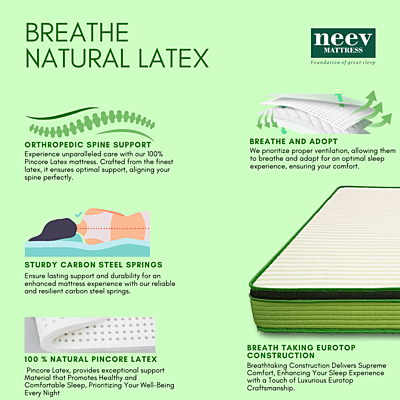 Neev 9 Inches Breathe Natural Latex Mattress Neev 9 Inches Breathe Natural Latex Mattress
