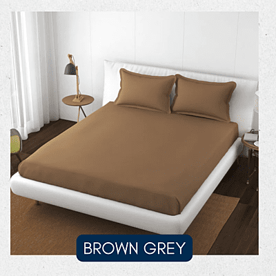 Neev 100% Cotton Plain Queen Fitted Bedsheet with 2 Pillow Covers (400 TC) Neev 100% Cotton Plain Queen Fitted Bedsheet with 2 Pillow Covers (400 TC)