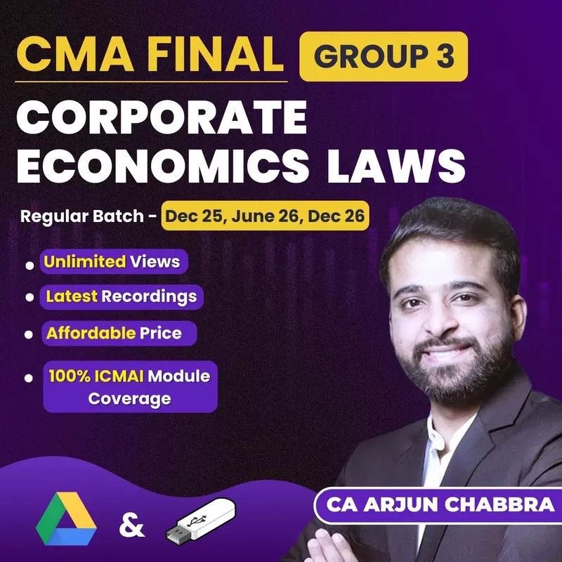 CMA Final Corporate Economic Laws (Group 3) By CS Arjun Chhabra