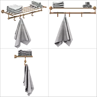 LE-RG-01 Towel Rack With Towel Holder & Hook (Rose Gold Finish)
