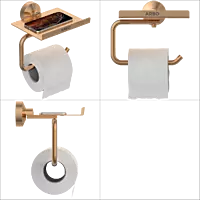 LE-RG-08 Toilet Paper Holder With Shelf (Rose Gold Finish)
