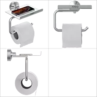 LE-08 Toilet Paper Holder With Shelf (Chrome Finish)