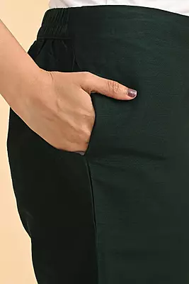 Women's Ethnic Trousers - Dark Green