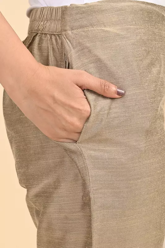 Women Ethnic Trousers - Golden