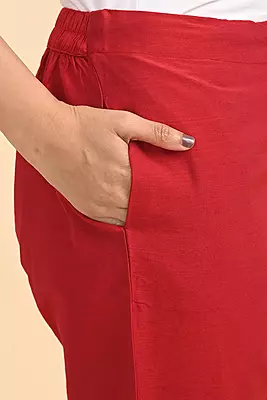 Women Ethnic Trousers - Red