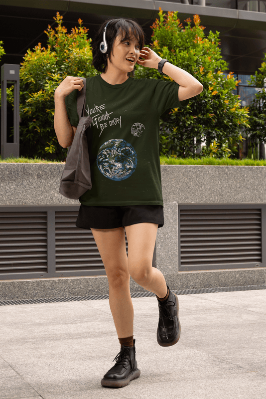 Save Earth Olive Green premium Tshirt