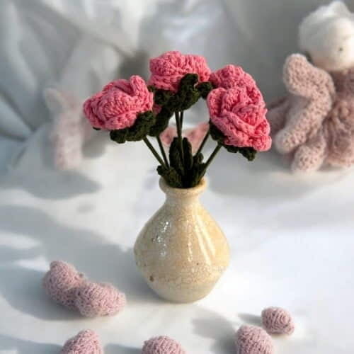 Crochet Small Pink Rose (Bunch of 6) Crochet Small Pink Rose (Bunch of 6)