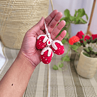 Crochet Strawberry Key Chain