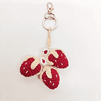 Crochet Strawberry Key Chain