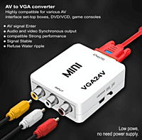 AV to VGA Converter Box AV RCA to VGA Video with Audio to PC HDTV Converter (White) AV to VGA Converter Box AV RCA to VGA Video with Audio to PC HDTV Converter (White)