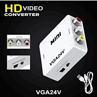 AV to VGA Converter Box AV RCA to VGA Video with Audio to PC HDTV Converter (White) AV to VGA Converter Box AV RCA to VGA Video with Audio to PC HDTV Converter (White)