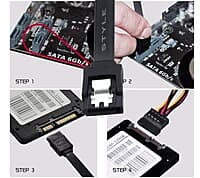 SATA 3 6.0 Gbps Data Cable Straight, with Both Side Locking Latch for HDD and SSD (Black) SATA 3 6.0 Gbps Data Cable Straight, with Both Side Locking Latch for HDD and SSD (Black)