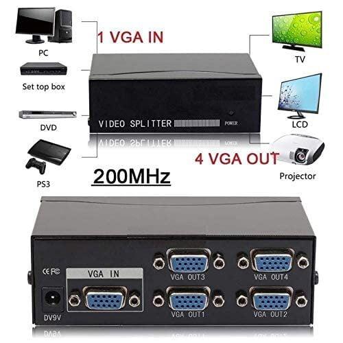 2 Port VGA Splitter 1X2, 1 Input 2 Output VGA Switcher 1 PC to 2 Monitors,Video Distributor Converter (VGA Splitter 1 in 2 Out) 2 Port VGA Splitter 1X2, 1 Input 2 Output VGA Switcher 1 PC to 2 Monitors,Video Distributor Converter (VGA Splitter 1 in 2 Out)