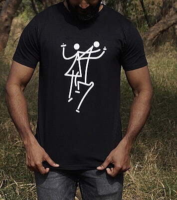 'Dance' Half Sleeve Unisex Tee Black 'Dance' Half Sleeve Unisex Tee Black