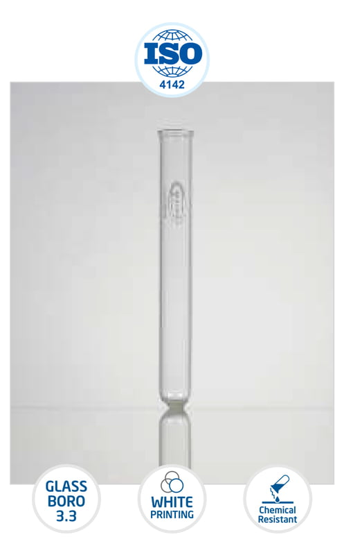 Test Tube, Re-usable, With Rim EN ISO-4142, Made from ASTM E-438 Type-1 Class A, Boro 3.3 glass GLASSCO