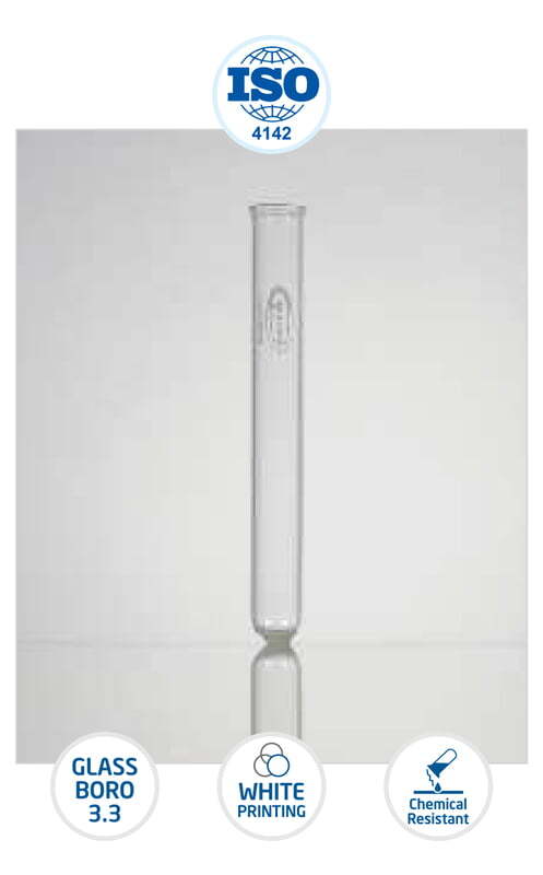 Test Tube, Re-usable, With Rim EN ISO-4142, Made from ASTM E-438 Type-1 Class A, Boro 3.3 glass GLASSCO