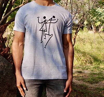 'Dance' Half Sleeve Unisex Tee Grey 'Dance' Half Sleeve Unisex Tee Grey