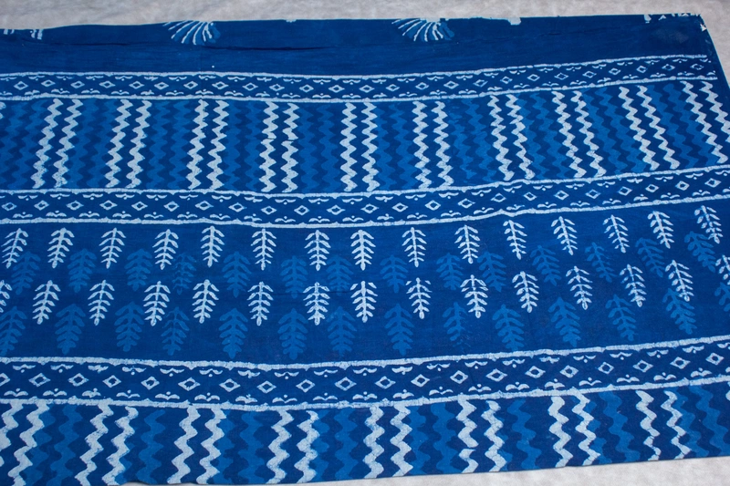 Cotton Handblock - Indigo with Batik Prints