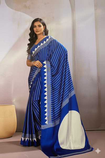 Aparna - Modal Silk Saree in Ajrakh Blouse SWS212