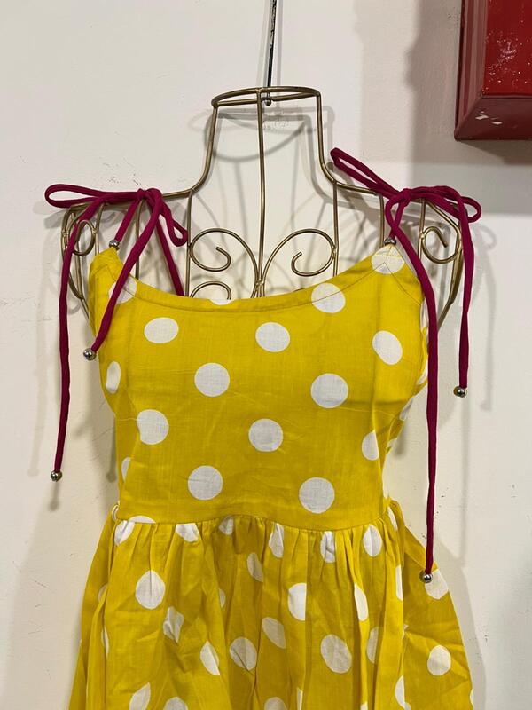 Basanti's Classic Tube Top - yellow Polka