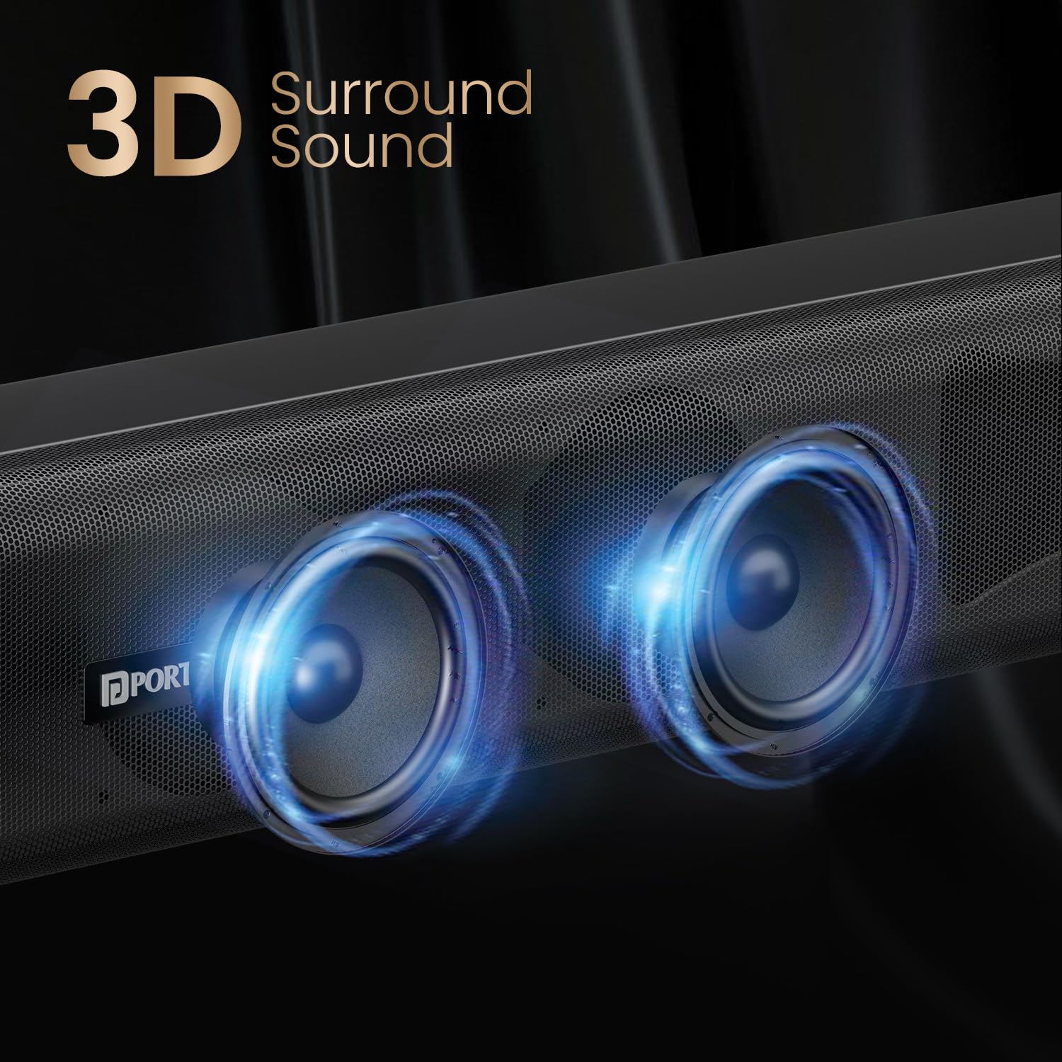 Portronics Pure Sound 107 – 200W Soundbar with Subwoofer | Immersive Audio, Sleek Design, Bluetooth & Powerful Bass for Home Entertainment