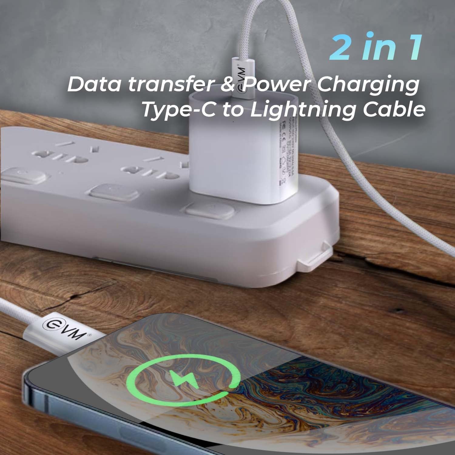 EVM CL-03 USB C to Lightning Cable - White
