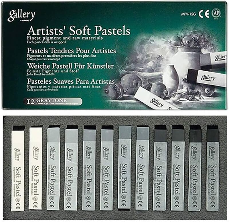 MUNGYO GALLERY SOFT PASTELS - 12 GREYTONE