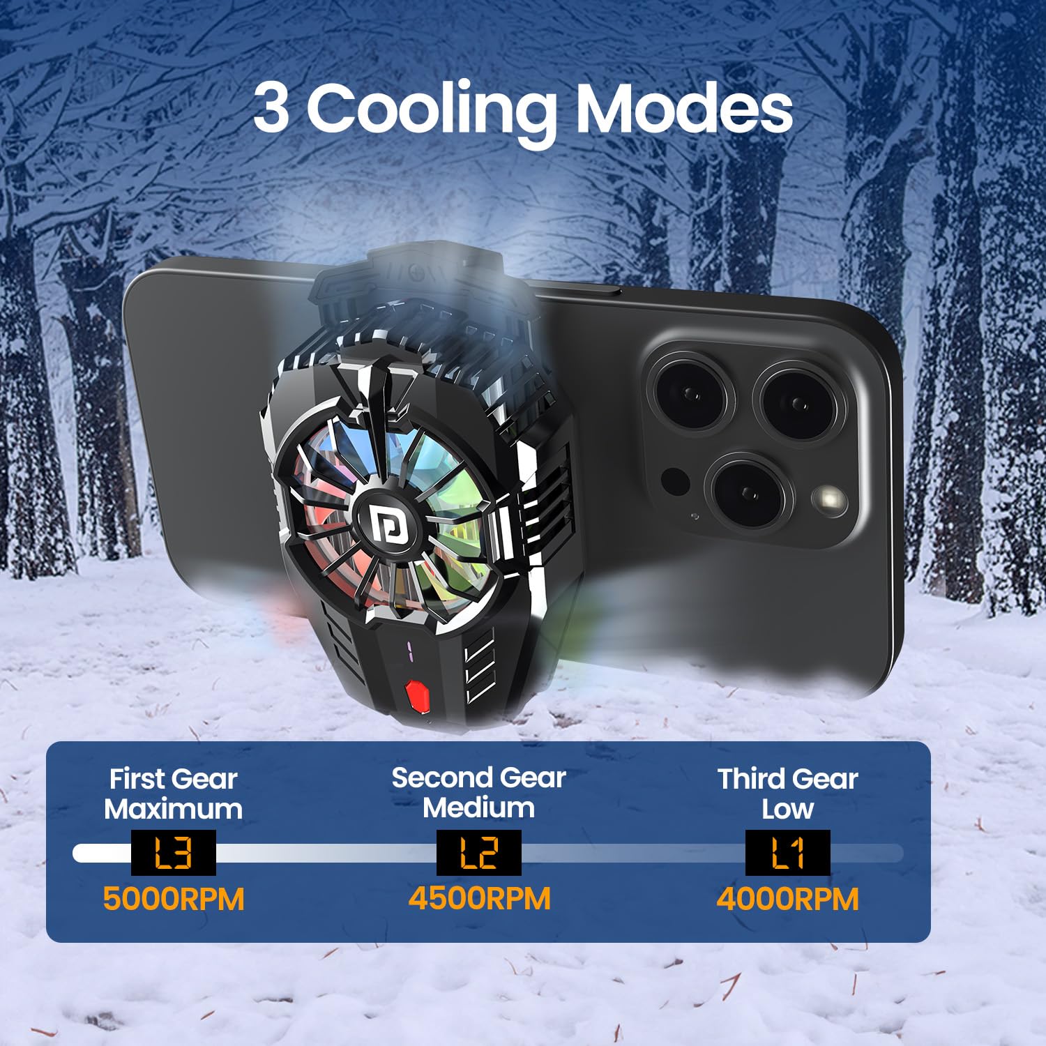 Portronics CoolPulse Wired Mobile Cooling Fan (POR 2649) – 3 Speed Settings | Temperature Display