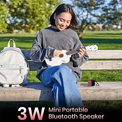 Portronics Nugget 3W Mini Speaker – White, USB-C, Compact & Powerful Sound, Perfect Travel Audio