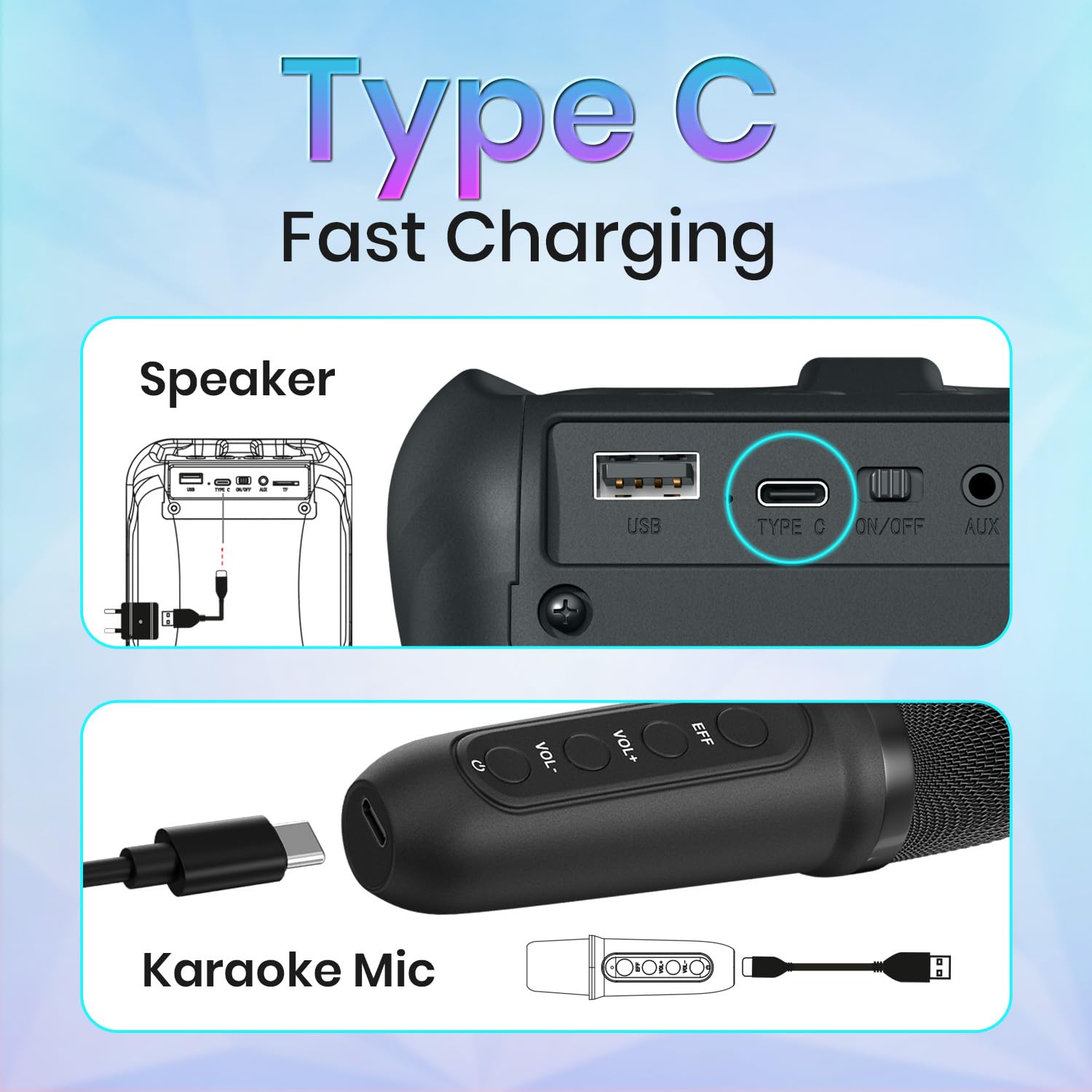 Portronics POR 2735 Apollo One 20W Bluetooth Speaker – BT 5.3 Wireless Karaoke Mic RGB Black