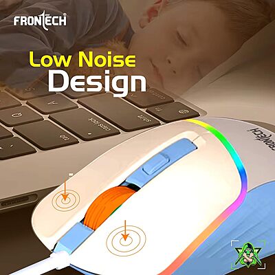 Frontech MS-0105 – Wired optical mouse with 1000 DPI, ergonomic design, and smooth tracking for accurate and comfortable daily use.