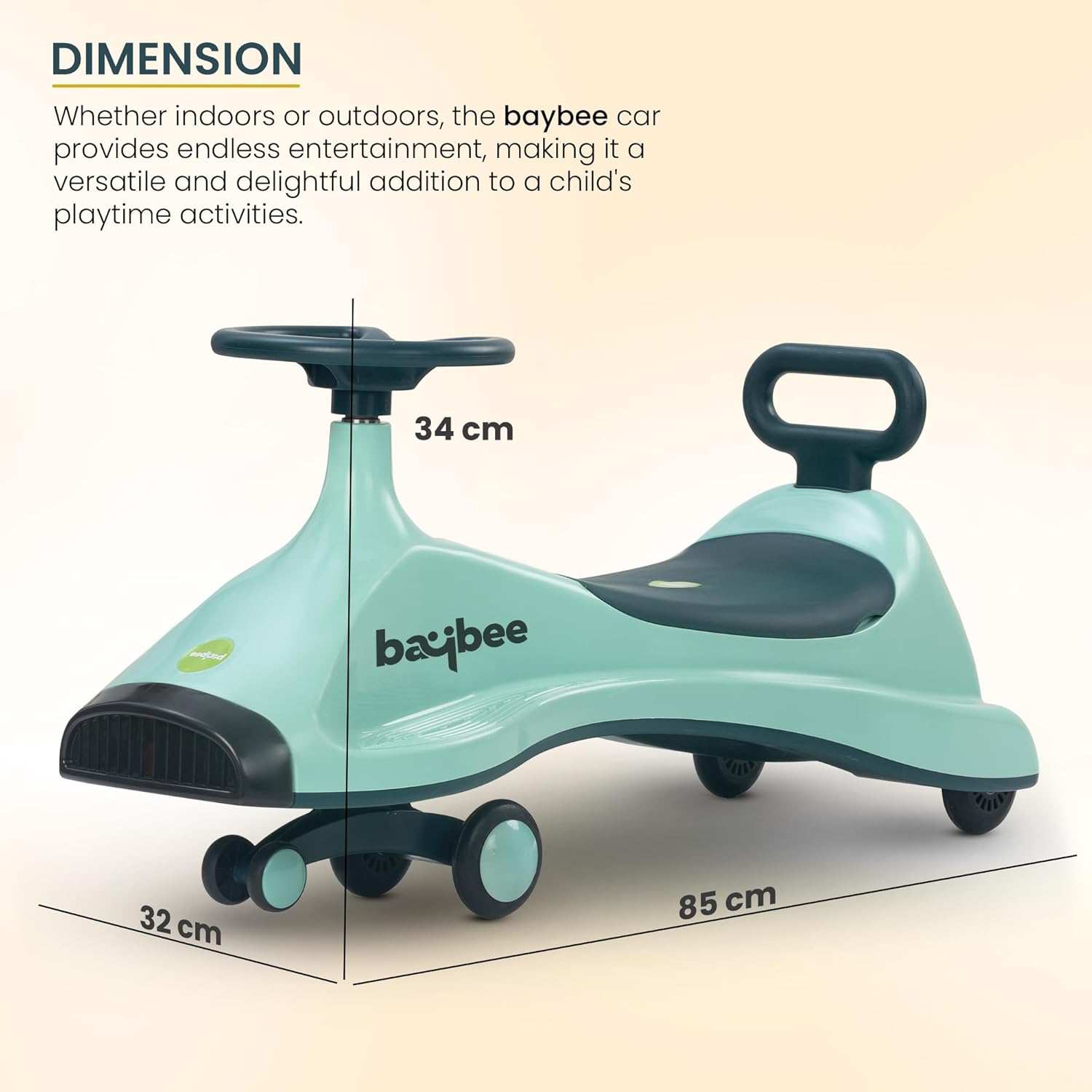 Baybee Primo Kids Magic Swing Cars for Kids-Green