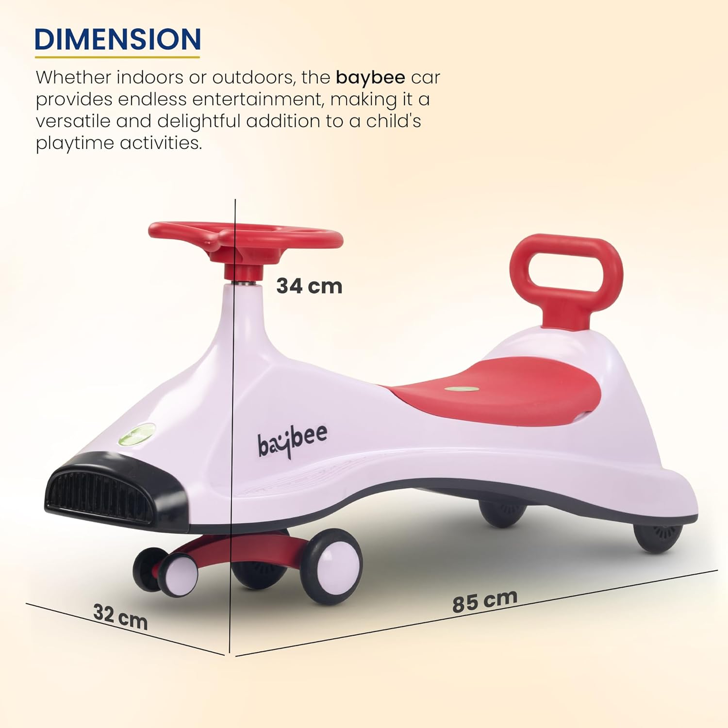 Baybee Primo Kids Magic Swing Cars for Kids- Pink