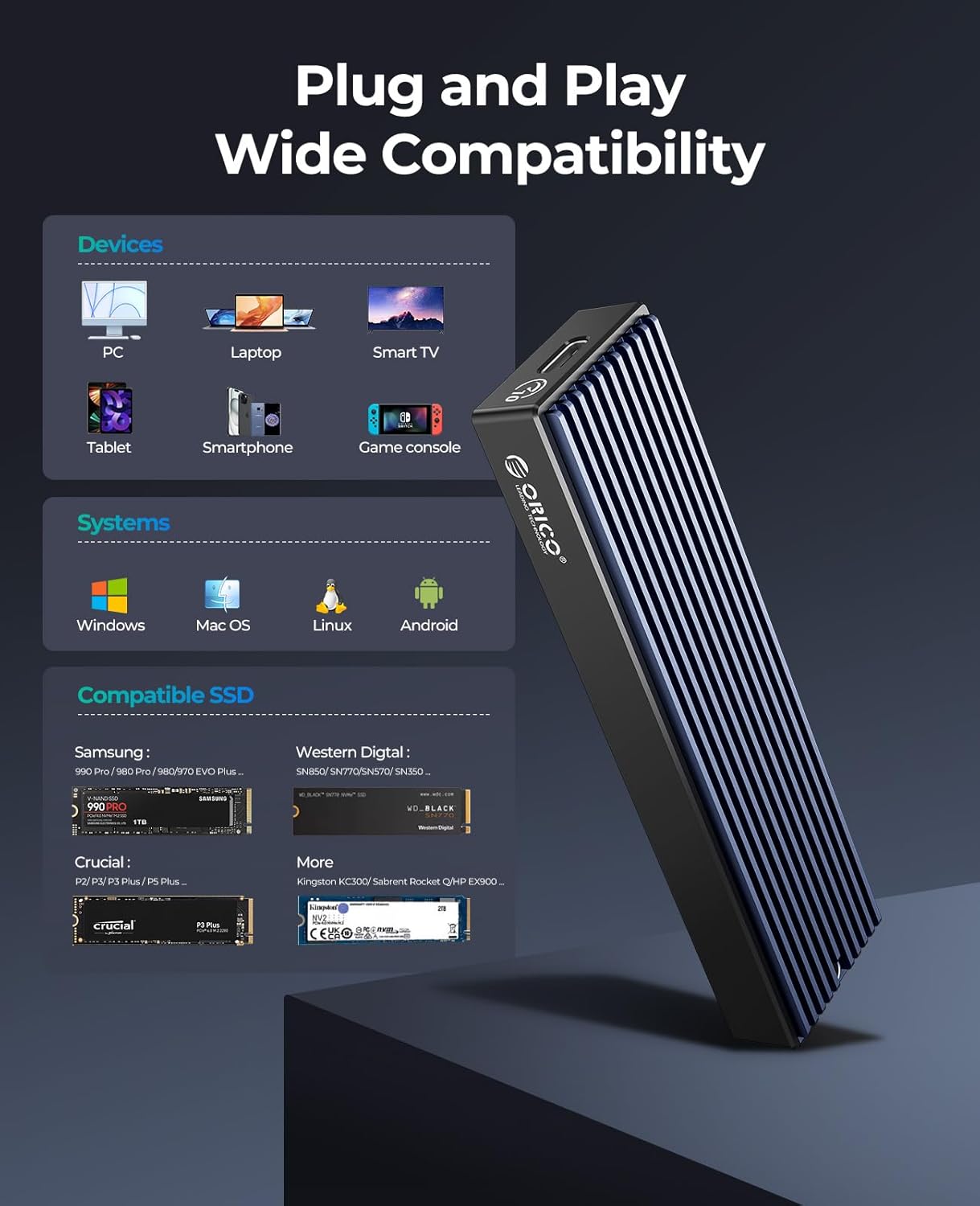Open Box Orico SSD Enclosure M2PV-C3